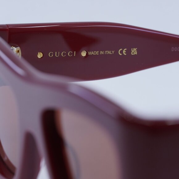 Gucci GG1772S 003 Sunglasses Burgundy Square Frame, Brown Lenses main image 7